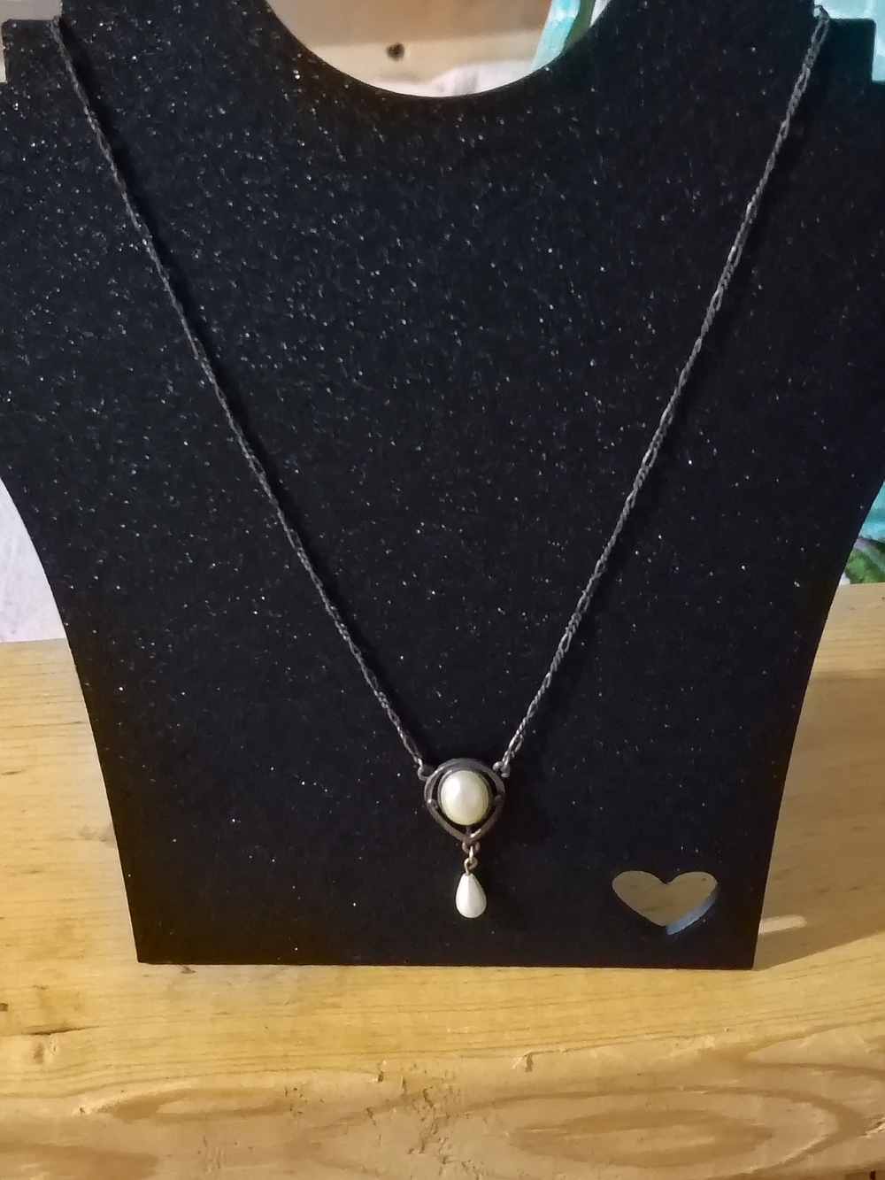 Vintage 1928 Necklace with White Pearl Drop